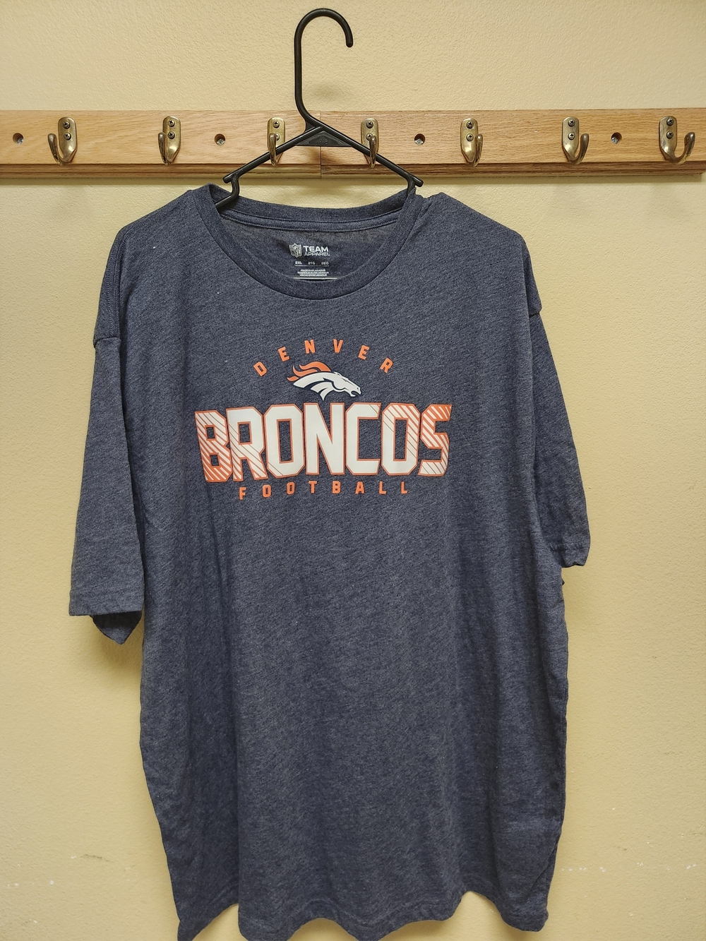 Denver Broncos Navy Graphic Tee with Orange Logo
